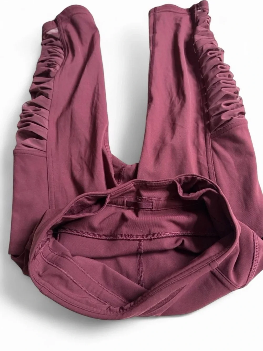 lululemon athletica Girls' Maroon Capri Leggings with Side Ruching